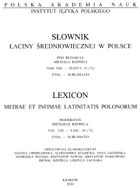 Słownik łaciny średniowiecznej w Polsce, z. 72 (STOA-SUBLIMATIO)