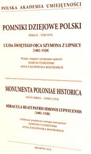 Miracula Beati Patris Simonis Lypnycensis. Cuda Świętego Ojca Szymona z Lipnicy